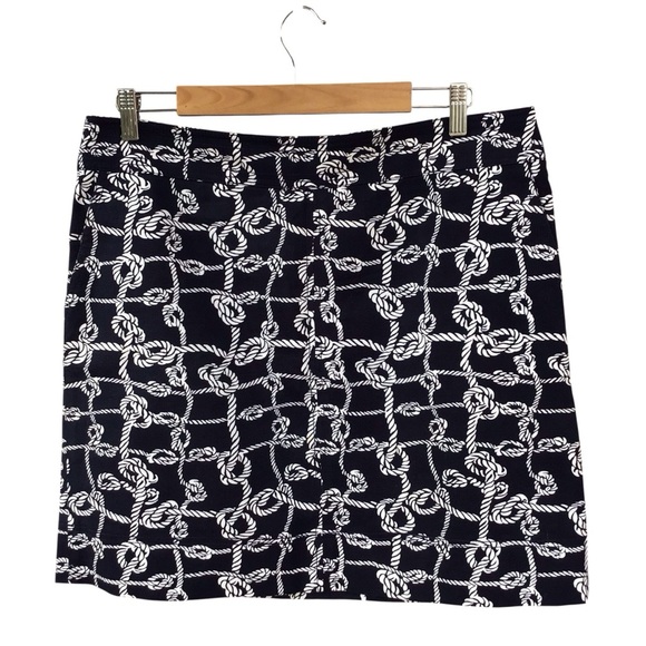 Talbots Nautical Rope Skirt With Pockets Navy Blue Size 14P - Picture 2 of 9